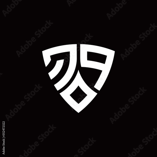Free Download QP monogram logo with modern shield style design template - GFXLoad