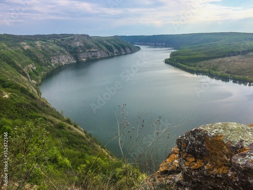 Panorama of a winding Dniester River