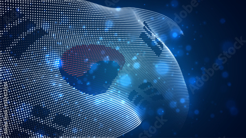 Vector bright glowing country flag of abstract dots. Korea