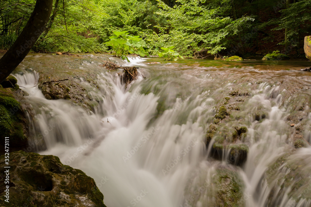 Cheile Nerei - Beusnita. Caras. Romania. Summer in wild Romanian river and forest. Long exposure.