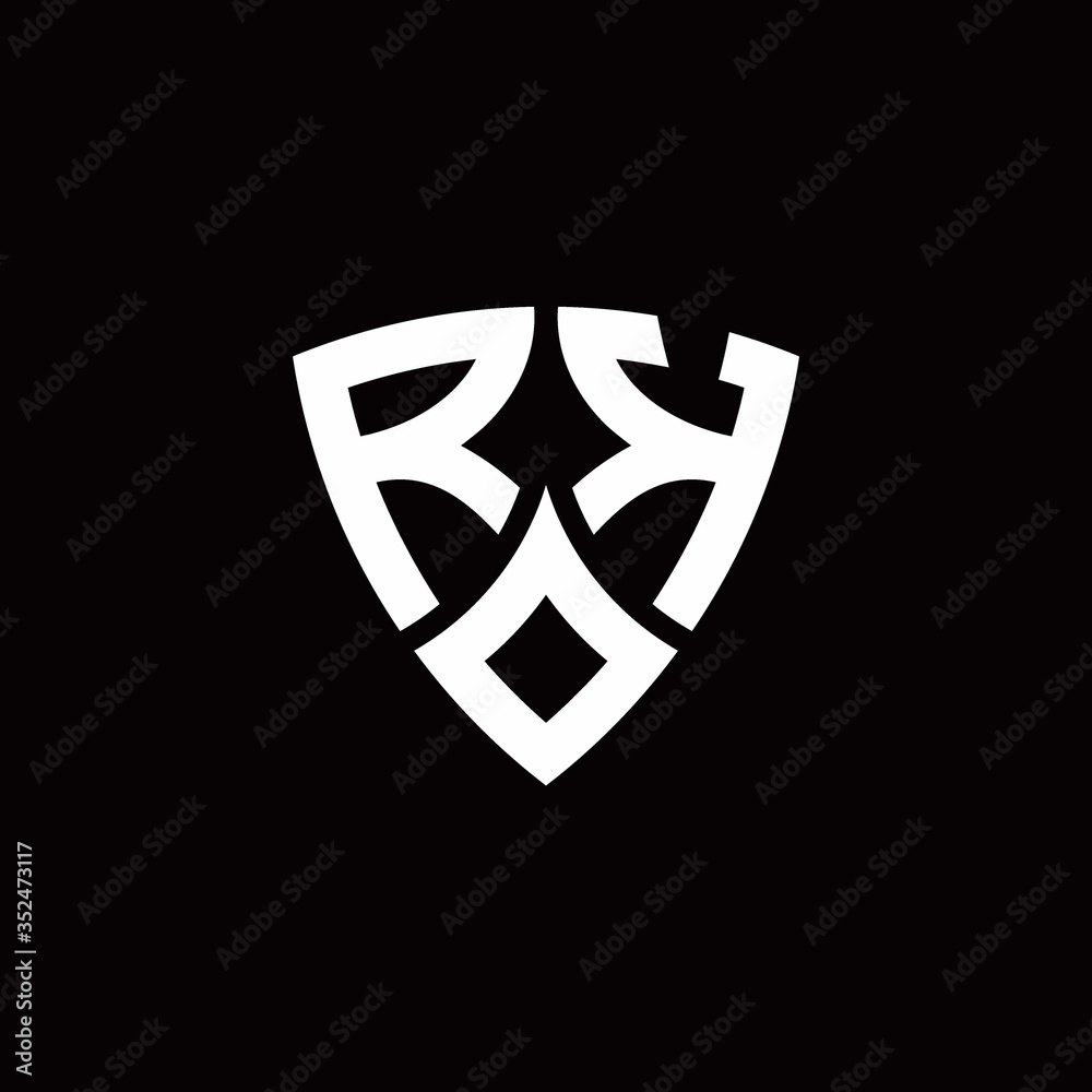 RK monogram logo with modern shield style design template RK monogram logo with modern shield style design template