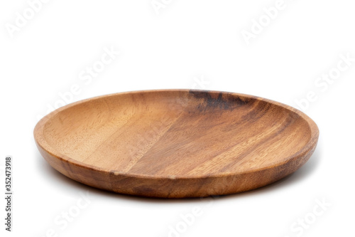 Schilderij op canvas Empty wooden tray on white background.