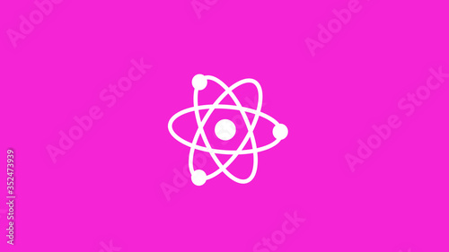 Amazing white atom icon on pink background,New atom icon © MSH