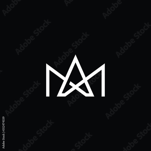  Professional Innovative Initial AM logo and MA logo. Letter AM MA Minimal elegant Monogram. Premium Business Artistic Alphabet symbol and sign