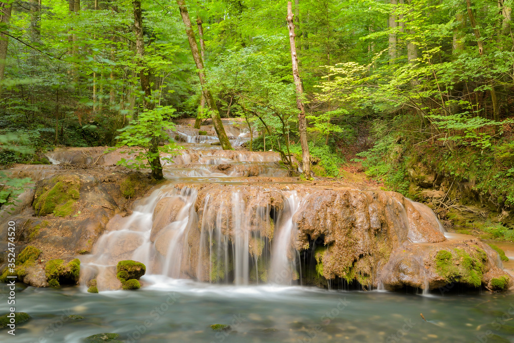 Cheile Nerei - Beusnita. Caras. Romania. Summer in wild Romanian river and forest. Long exposure.