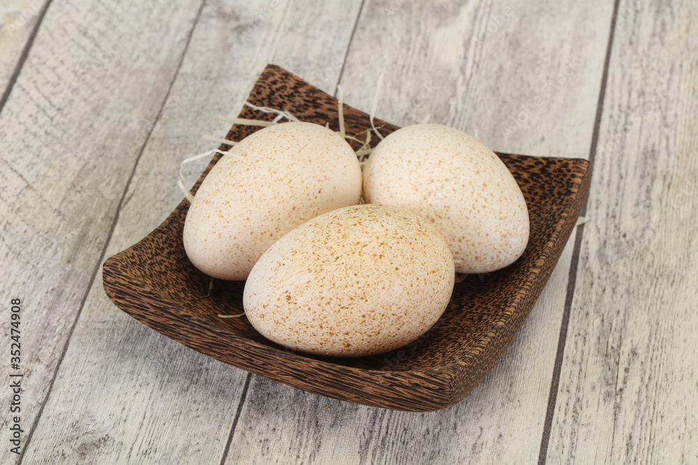 Three big raw turkey egg Three big raw turkey egg