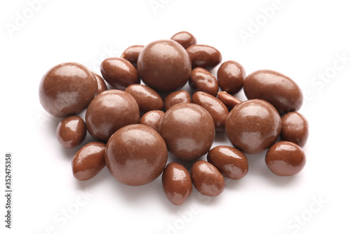 Wallpaper Mural Tasty chocolate nuts on white background Torontodigital.ca