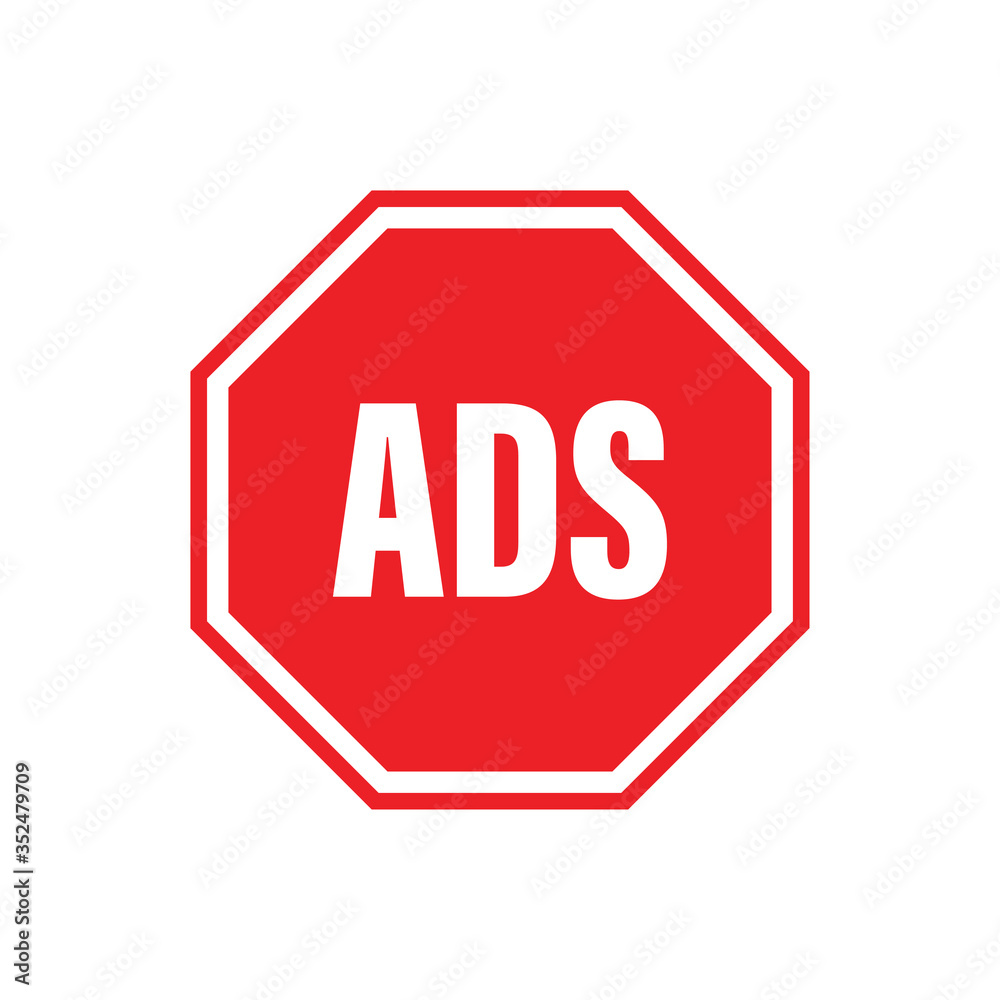 Ad block flat vector icon. isolated symbol for wab Ad block flat vector icon. isolated symbol for wab