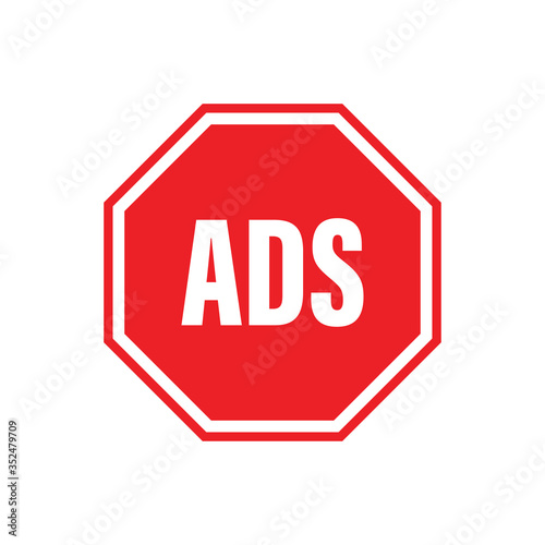 Ad block flat vector icon. isolated symbol for wab