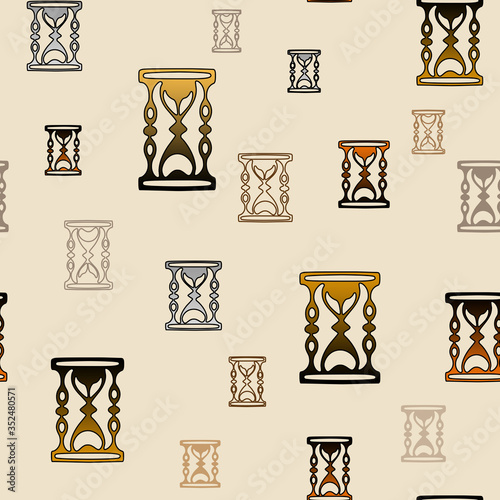 Hourglass set, retro seamless pattern, background