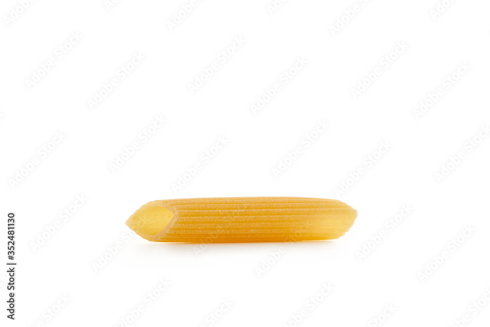 Italian raw dry pasta penne isolated on white background Italian raw dry pasta penne isolated on white background
