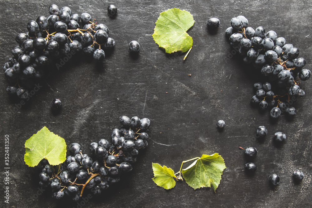 Food background with Fresh Grapes. Lots of copy space.