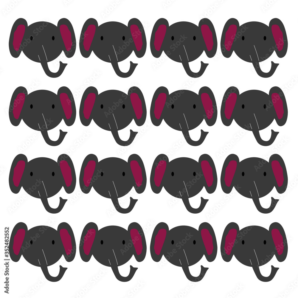 CUTE LITTLE SILVER ELEPHANTS, ON WHITE