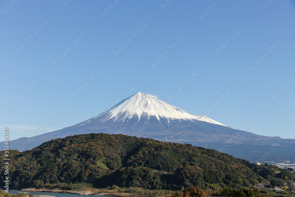富士川からの富士山 富士川からの富士山