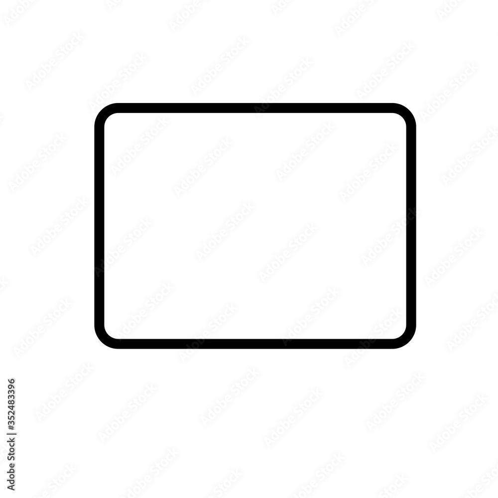 Protable tablet computer device with edge to edge screen. Simple outline icon. vector Protable tablet computer device with edge to edge screen. Simple outline icon. vector