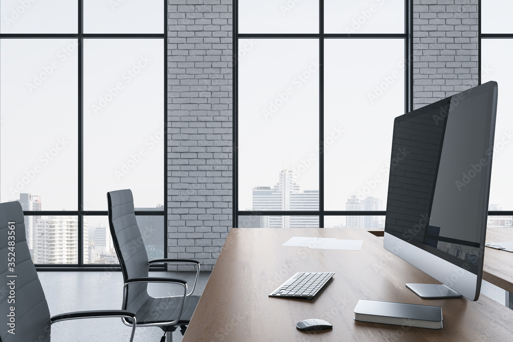 Fototapeta premium Contemporary coworking office room