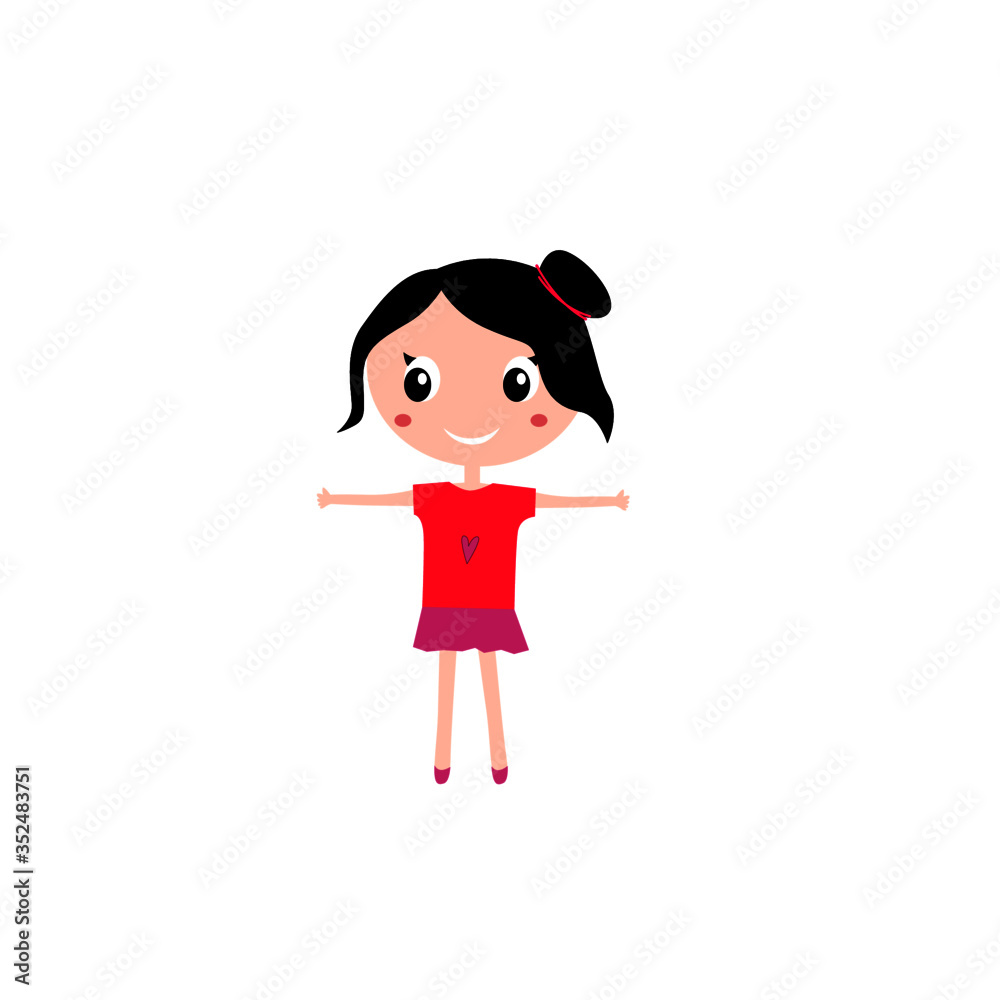 CUTE SMILING GIRL - BALLERINA KID ON WHITE CUTE SMILING GIRL - BALLERINA KID ON WHITE