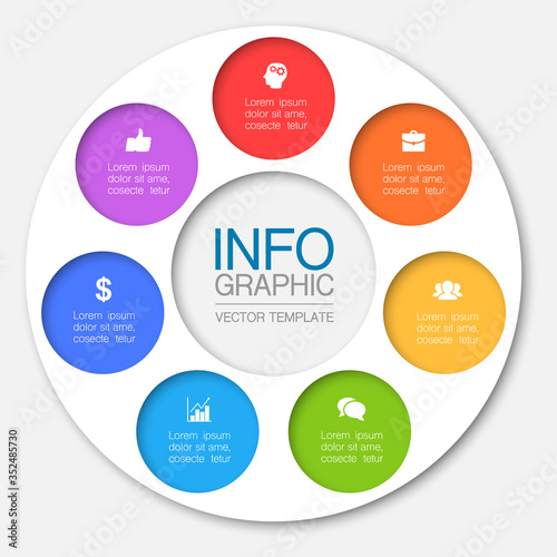 Wallpaper Mural Vector iInfographic template for business, presentations, web design, 7 options. Torontodigital.ca