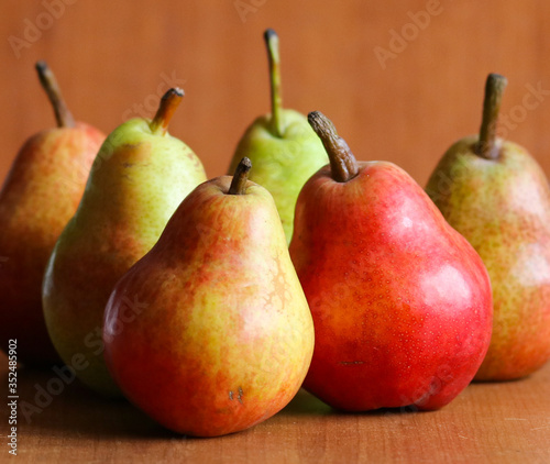 ripe juicy pears close up