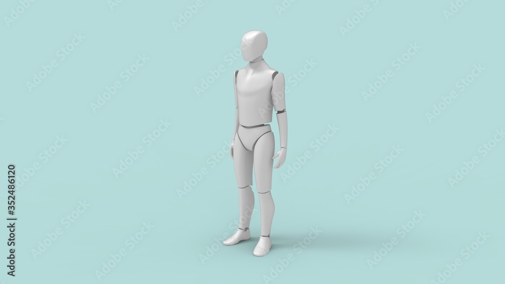3D rendering of a dummy mannequin robot doll human ai isolated ilustración  de Stock | Adobe Stock