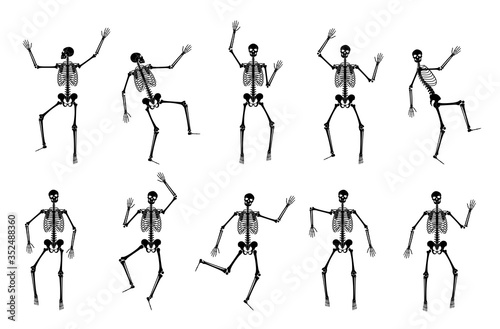 Happy dancing skeletons on Halloween