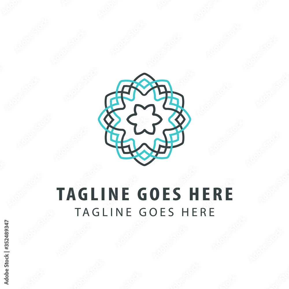 Dahlia flower logo design vector. Dahlia flower symbol icons Dahlia flower logo design vector. Dahlia flower symbol icons