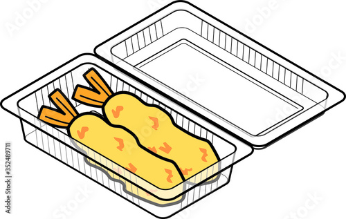 フードパック入りエビフライ