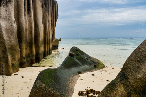 Anse Source d Argent paradise beach, La Digue Island, Seyshelles photo