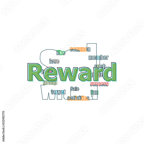 Text Reward. Finance concept . Logo design template elements for your application or corporate identity