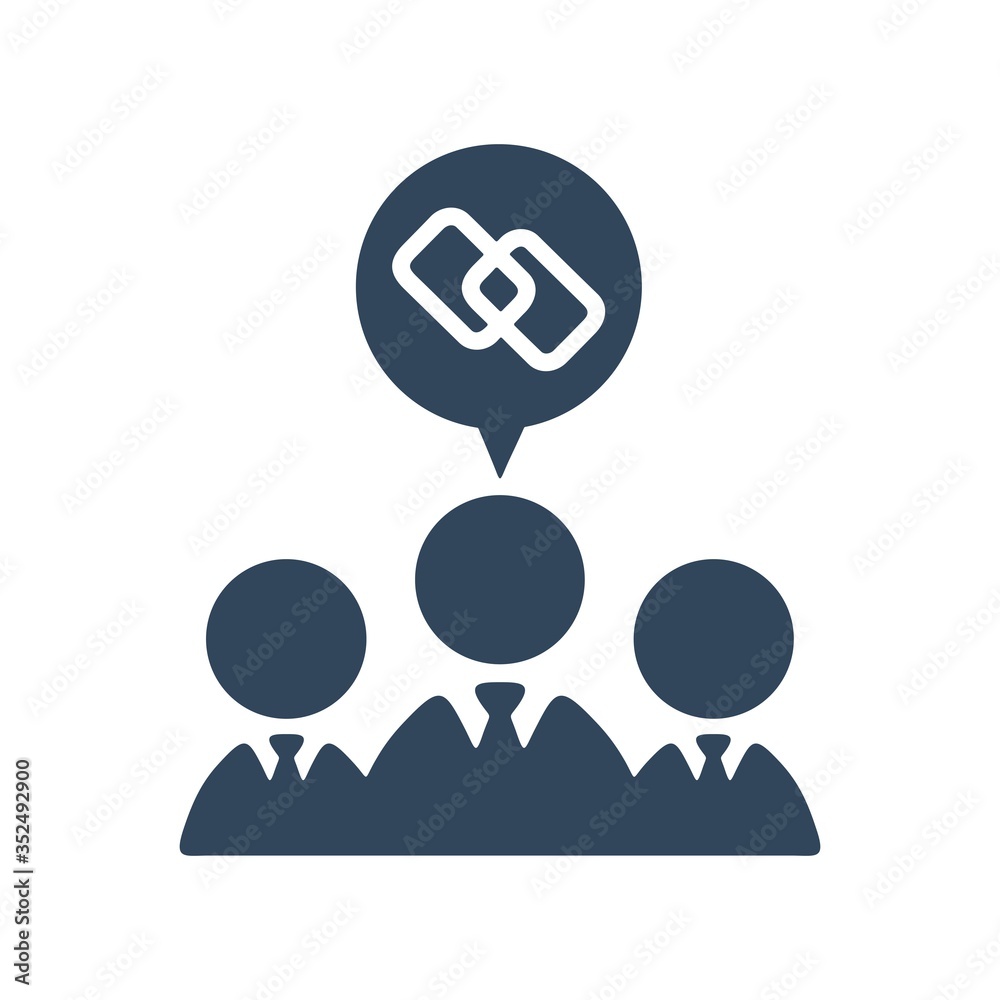 People connection icon. Teamwork, group forming sign. Business concept for web and mobile design. People connection icon. Teamwork, group forming sign. Business concept for web and mobile design.