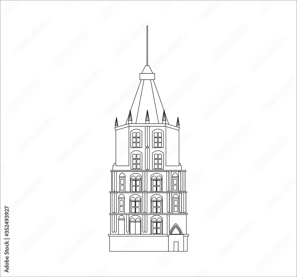 Cologne city town hall in Germany. Illustration for web and mobile design.