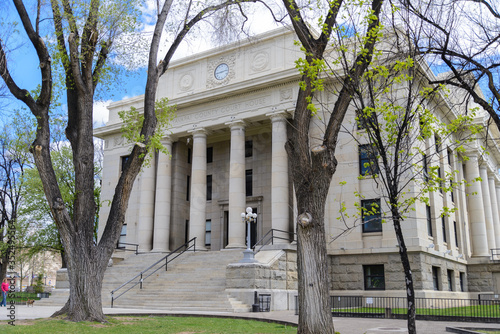 The Yavapai County Courthouse on a bright spring day