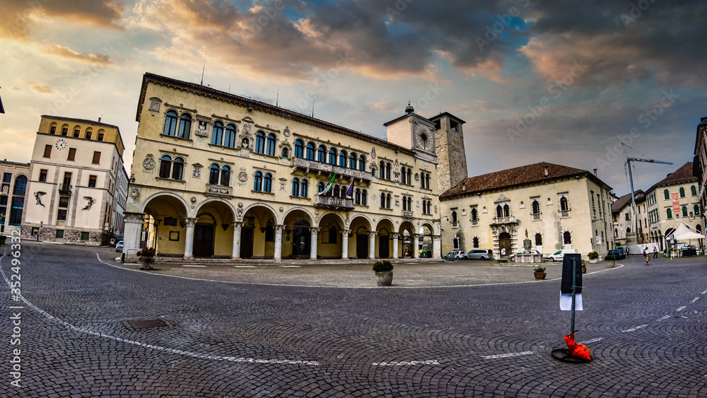 Edificios historicos de Belluno, italia, centro