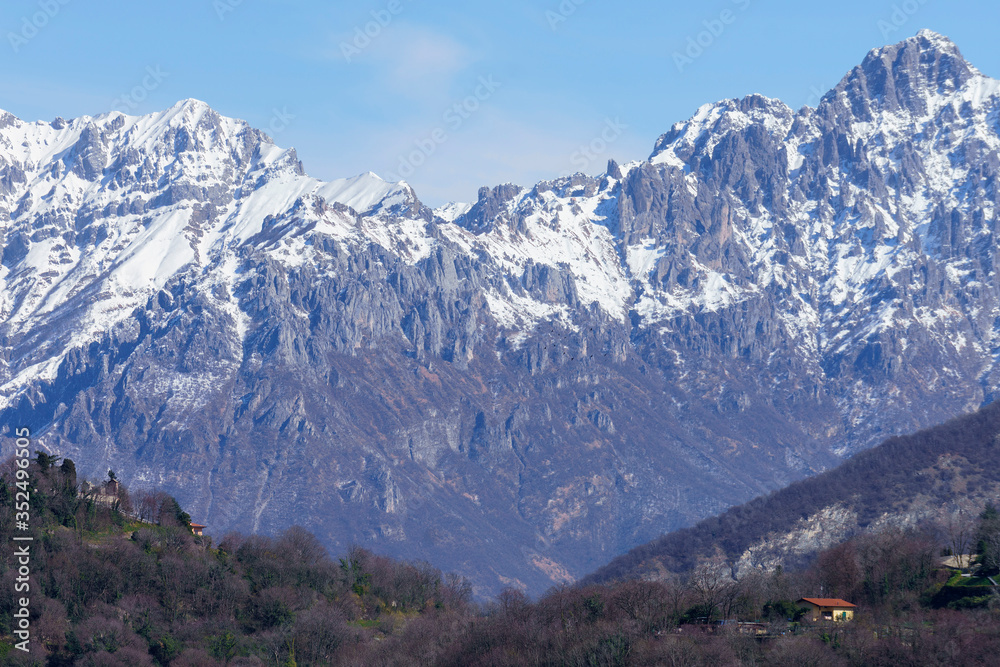 Winter landscape near Erba, italy
