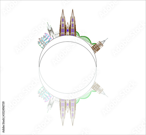 skyline in cologne city in Germany. Illustration for web and mobile design.