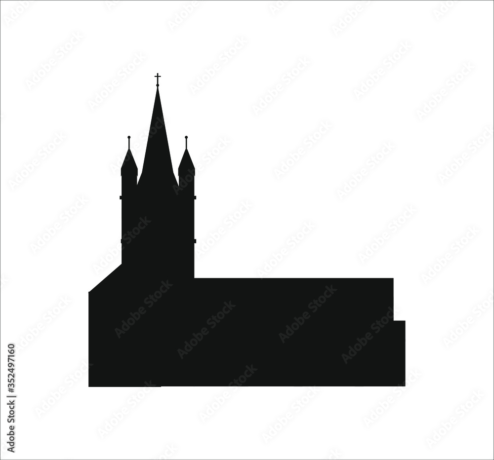 great st martin church in cologne city in germany illustration for web and mobile design.