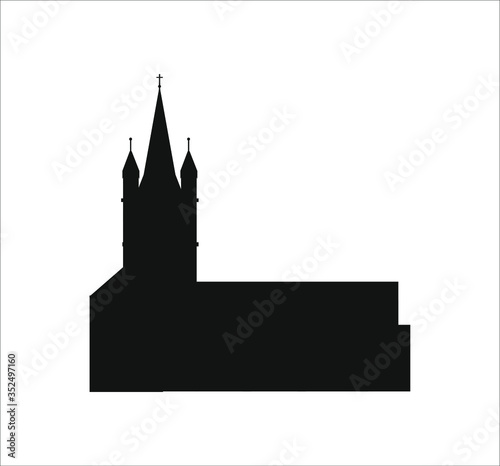 great st martin church in cologne city in germany illustration for web and mobile design.