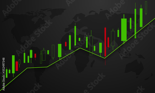 stock market, economic graph with diagrams, business and financial concepts and reports, abstract technology communication concept vector background