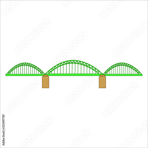 Hohenzollern Bridge in Cologne city in Germany. Illustration for web and mobile design.