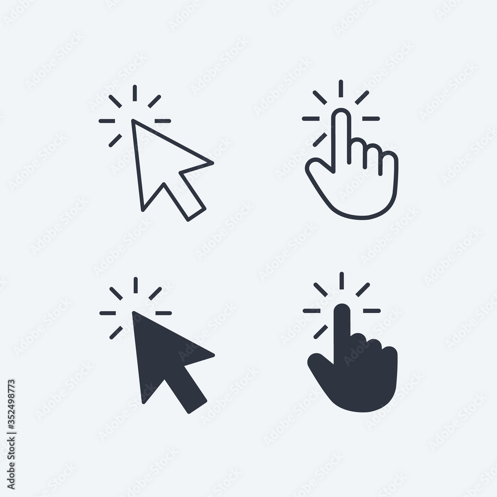 Obraz premium click icon. vector symbol set in flat style