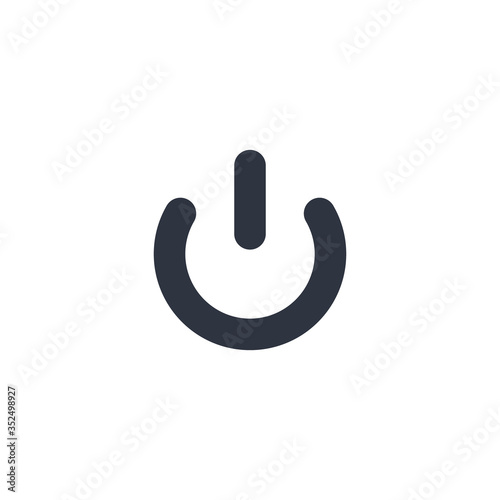 on and off, switch icon. Power button icon in flat style on white background