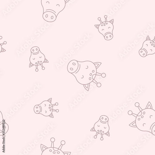 Wrapping paper - Seamless pattern of symbols giraffe for vector graphic design