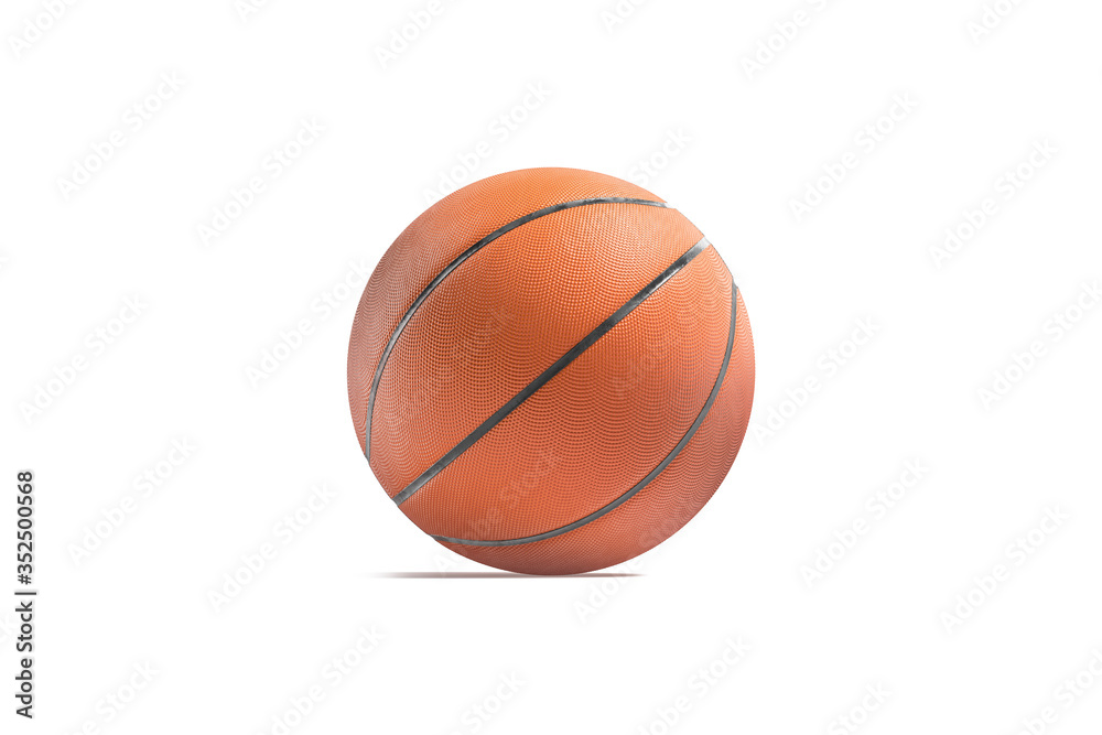 Blank rubber basketball ball mockup, side view