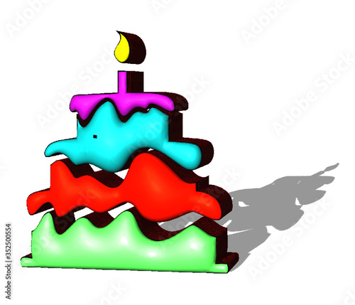 torta compleanno 3d