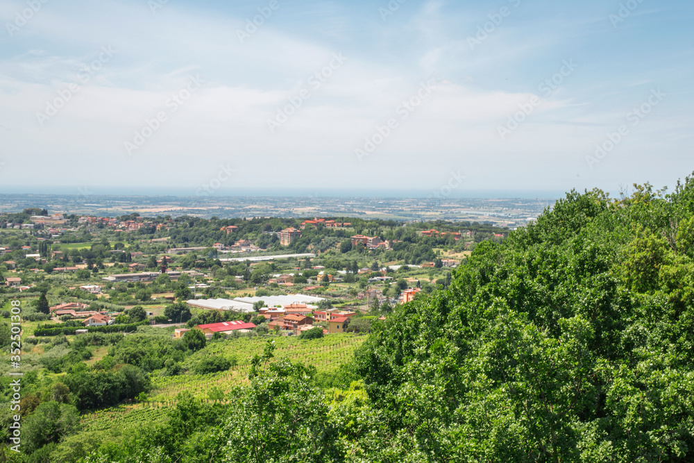 Panorama of the Lazio countryside seen from the Castelli Romani