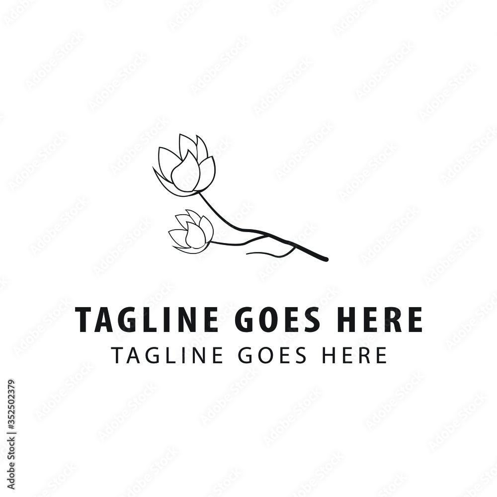 magnolia symbol icon. beautiful logo vector of magnolia flower design magnolia symbol icon. beautiful logo vector of magnolia flower design