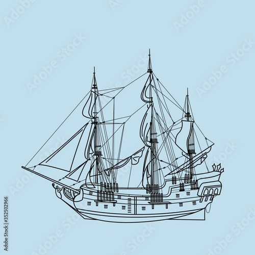 pirate ship vector illustration