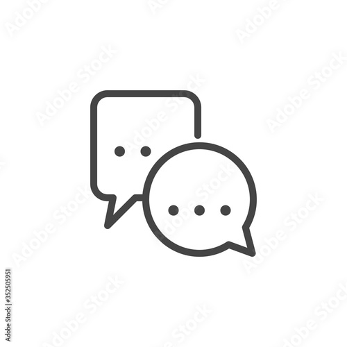Bubble chat icon. Remote communication, distance work and education concept. Label for instant messengers, forums, sites, mobile applications. Co working Line Symbol. Vector isolated.