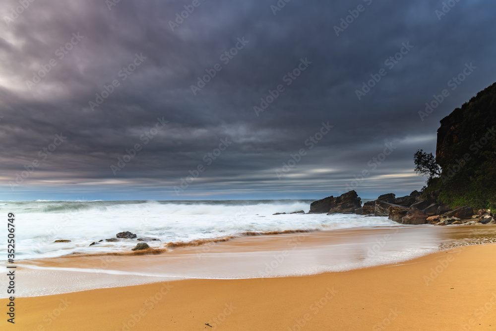 Fototapeta premium Moody Seascape with Large and Powerful Surf