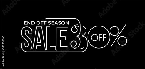 30% OFF Sale Discount Banner. Discount offer price tag. Vector Modern Sticker Illustration.